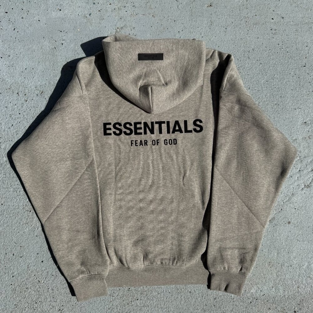 Fear of God Essentials Hoodie Grey Dark Oatmeal Size XXL - Picture 2 of 11